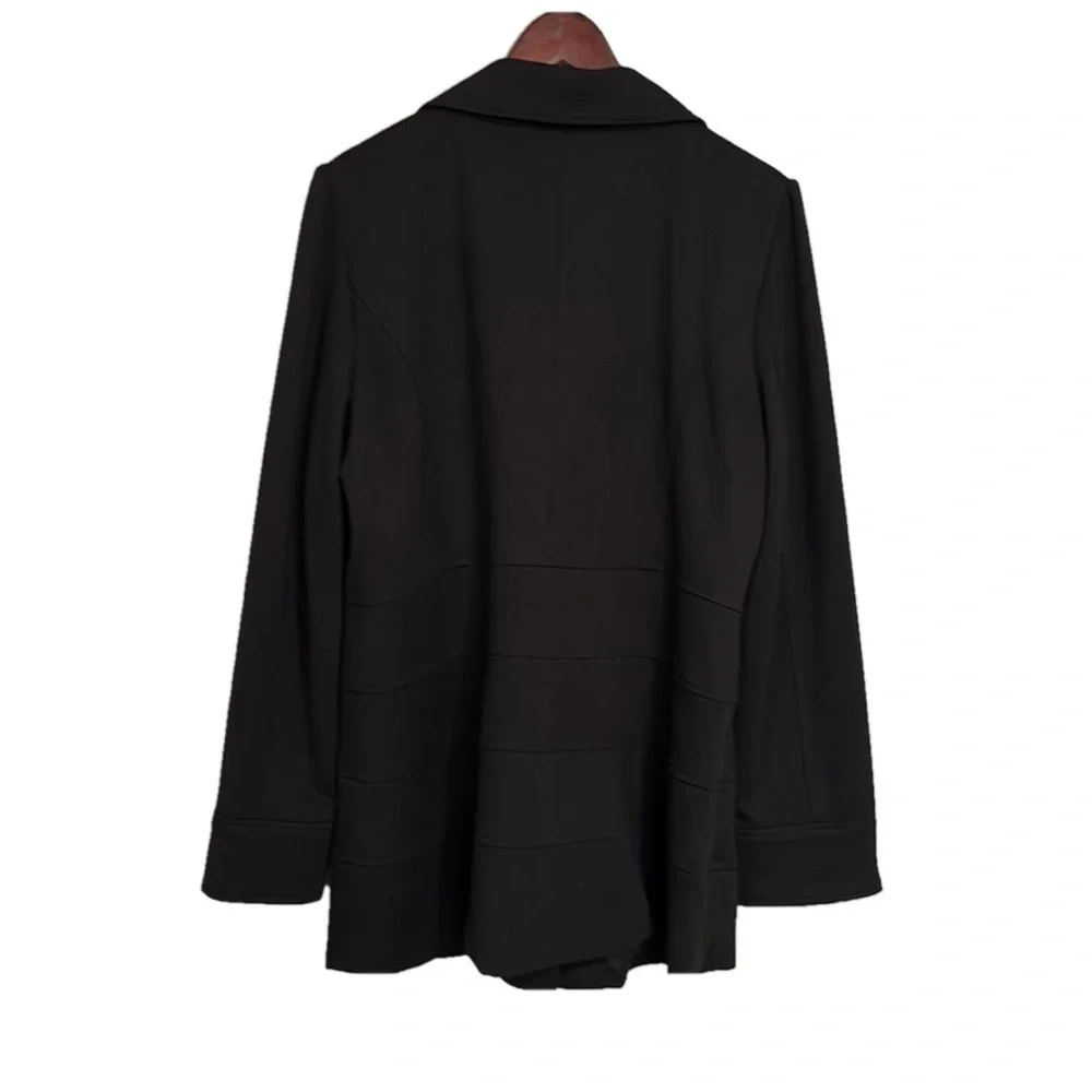 Sandro Lightweight Jacket Button Front Size Large Black - Picture 3 of 11